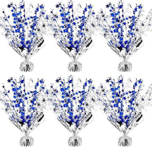 6 Pack Metallic Foil Spray Centerpiece Star Table Decoration Burst Table Centerpieces for Birthday Weddings Anniversaries Christmas New Year Holiday Party Supplies Decor (Blue Gold) in Saudi Arabia