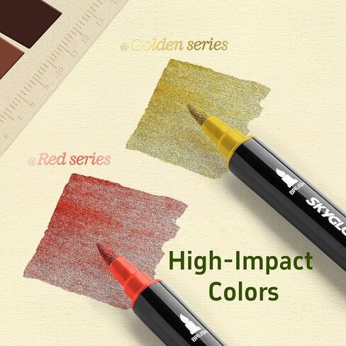 24 Colors Metallic Acrylic Marker Art Pens Set - Dual Tip (Brush & Fine) Paint Pens for Rock Painting, DIY Crafts, Canvas, Ceramics, Glass in Saudi Arabia