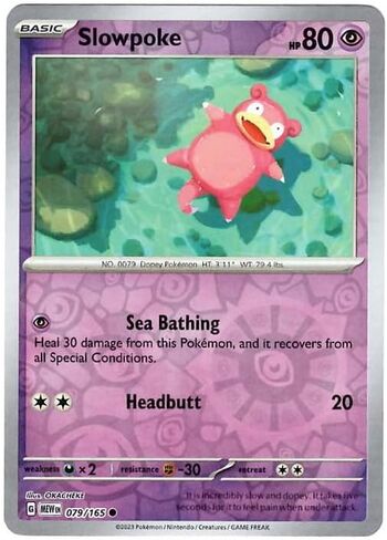 Pokemon - Slowpoke 079/165 - Pokemon 151 - رقائق عكسية - بطاقة واحدة in Saudi Arabia