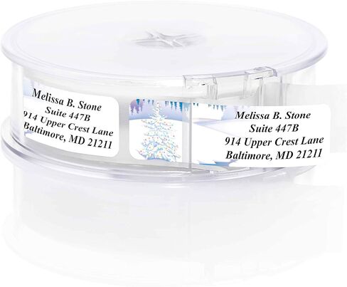 Christmas Shine Designer Rolled Address Labels with Elegant Plastic Dispenser in Saudi Arabia