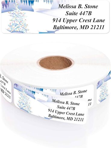 Christmas Shine Designer Rolled Address Labels with Elegant Plastic Dispenser in Saudi Arabia