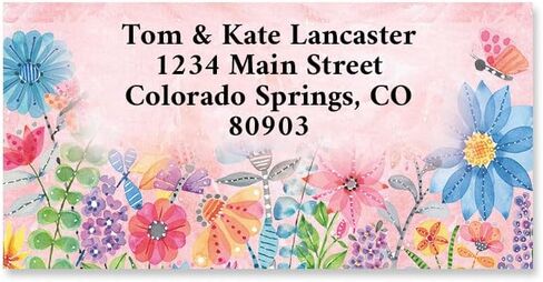 Blooming Wildflowers Personalized Foil Border Address Labels Set of 144, Self-Adhesive, Flat-Sheet Address Labels in Saudi Arabia