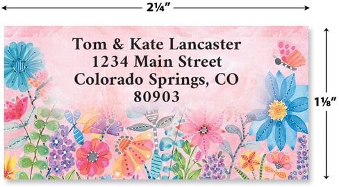 Blooming Wildflowers Personalized Foil Border Address Labels Set of 144, Self-Adhesive, Flat-Sheet Address Labels in Saudi Arabia