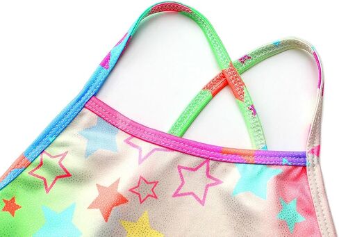 iLover Girls Sparkle قطعة واحدة ملابس سباحة بظهر متقاطع بدلة استحمام للشاطئ مع حزام قابل للتعديل 4-10 سنوات in Kuwait