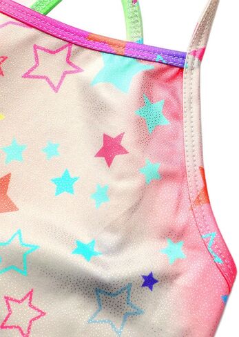 iLover Girls Sparkle قطعة واحدة ملابس سباحة بظهر متقاطع بدلة استحمام للشاطئ مع حزام قابل للتعديل 4-10 سنوات in Kuwait