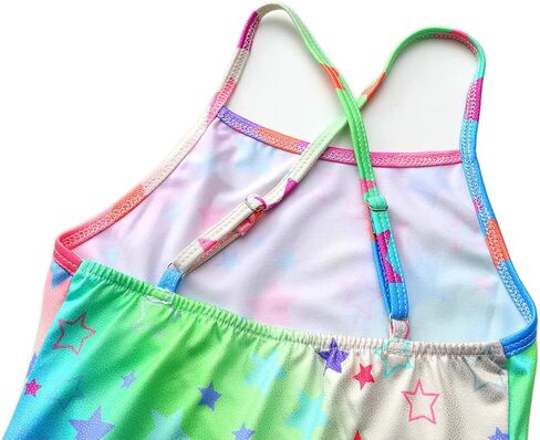 iLover Girls Sparkle قطعة واحدة ملابس سباحة بظهر متقاطع بدلة استحمام للشاطئ مع حزام قابل للتعديل 4-10 سنوات in Kuwait