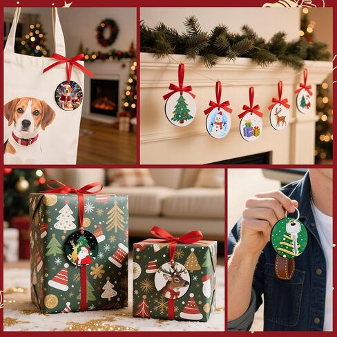 Joyclub 35 PCS 3 '' Sublimation Ornament Blanks MDF Sublimation Christmas Hishavel rolements bulk round double side ribouts for the formization Xmas Tree Ornamp in Kuwait