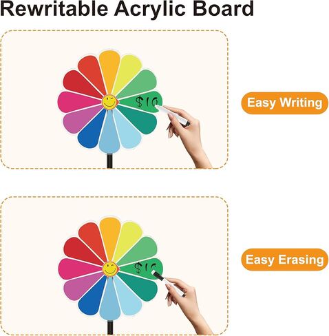 عجلة جائزة ملونة مقاس 12 بوصة، لعبة الحظ ذات 12 فتحة، أنشطة العطلات، الحفلات، الفصول الدراسية أو التعليم المنزلي، نمط عباد الشمس in Kuwait