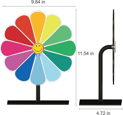 عجلة جائزة ملونة مقاس 12 بوصة، لعبة الحظ ذات 12 فتحة، أنشطة العطلات، الحفلات، الفصول الدراسية أو التعليم المنزلي، نمط عباد الشمس in Kuwait