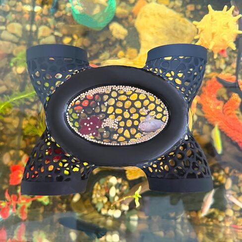 Aquarium Floating Betta Fish Log, Hide Tunnel and Hammock Toy, Small Fish Or Shrimp Hide Resting Cave, Floating Feeder, Feeding Ring, Tank Accessories Decoration (Gradient Color) in Saudi Arabia
