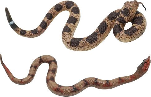 2Pcs Fake Snakes Prank, Soft Rubber Snake Realistic Keep Birds Away, Fake Snakes Toy - Life-Like Snake Figurine for Pranks, Halloween Decorations, and Educational Purposes in Saudi Arabia