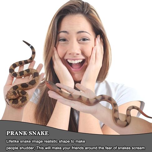 2Pcs Fake Snakes Prank, Soft Rubber Snake Realistic Keep Birds Away, Fake Snakes Toy - Life-Like Snake Figurine for Pranks, Halloween Decorations, and Educational Purposes in Saudi Arabia