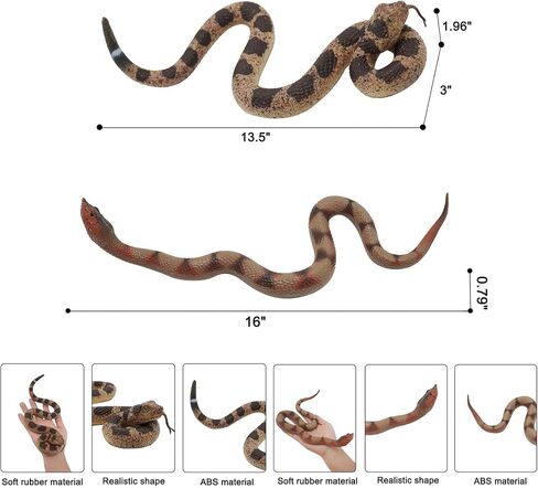 2Pcs Fake Snakes Prank, Soft Rubber Snake Realistic Keep Birds Away, Fake Snakes Toy - Life-Like Snake Figurine for Pranks, Halloween Decorations, and Educational Purposes in Saudi Arabia