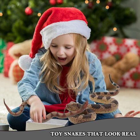 2Pcs Fake Snakes Prank, Soft Rubber Snake Realistic Keep Birds Away, Fake Snakes Toy - Life-Like Snake Figurine for Pranks, Halloween Decorations, and Educational Purposes in Saudi Arabia