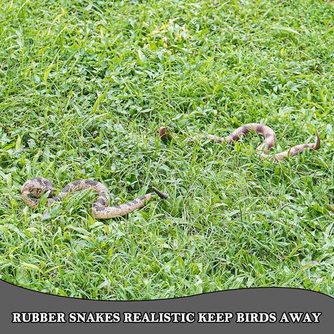 2Pcs Fake Snakes Prank, Soft Rubber Snake Realistic Keep Birds Away, Fake Snakes Toy - Life-Like Snake Figurine for Pranks, Halloween Decorations, and Educational Purposes in Saudi Arabia