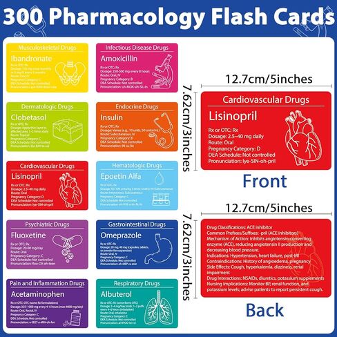 GISGFIM TOP 300 Drugs Flashcards Pharmacology بطاقات فلاش فلاش أمر أساسي مع أسماء المخدرات أسئلة اختبار الجرعة الصيغ الرابعة لعلم الصيدلة التمريض طلاب الصيدلة التكنولوجيا in Kuwait