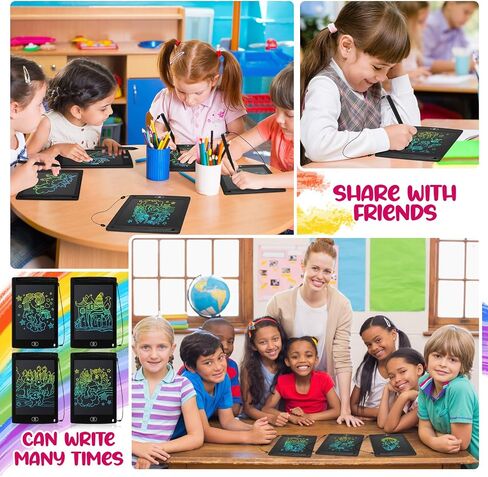 64 Pieces LCD Writing Tablets Doodle Pad for Kids Bulk, 8.5 Inch Colorful Reusable Screen Drawing Pad Erasable Painting Pads Back to School Learning Educational Toy Gift for Boy Girl 3-8 Years Old in Saudi Arabia