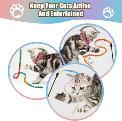4pcs String Cat Toy ، سلسلة ألعاب Cat ، مع حبل الرافعة ، لعبة القطط العصرية الملونة ، ألعاب الحيوانات الأليفة التفاعلية ، مناسبة للقطط الداخلية للعب ، لدغة وتشيس in Kuwait