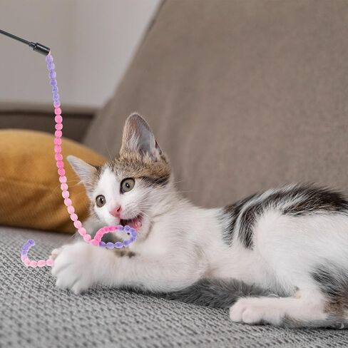 4pcs String Cat Toy ، سلسلة ألعاب Cat ، مع حبل الرافعة ، لعبة القطط العصرية الملونة ، ألعاب الحيوانات الأليفة التفاعلية ، مناسبة للقطط الداخلية للعب ، لدغة وتشيس in Kuwait
