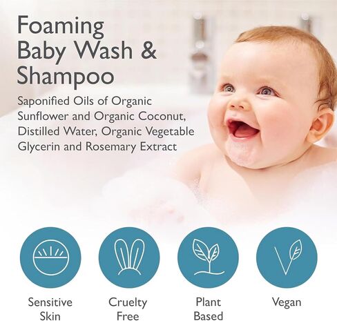 SoCal Suds & Company - 2-in-1 Organic Baby Shampoo & Body Wash Castile Soap - Gentle Body Soap and Shampoo for Sensitive Skin Bath - Nourishing Soothing Ingredients - Newborn Baby - Lavender, 32oz in Saudi Arabia