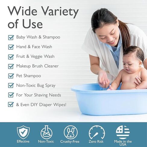 SoCal Suds & Company - 2-in-1 Organic Baby Shampoo & Body Wash Castile Soap - Gentle Body Soap and Shampoo for Sensitive Skin Bath - Nourishing Soothing Ingredients - Newborn Baby - Lavender, 32oz in Saudi Arabia