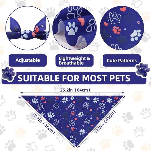Pawchie 100 pcs dog bandanas bulk pet bibs paw print triangle triangle dickf pet bandanas plaid style for small to class dog cat cats ، summer summer summer decoration in Kuwait