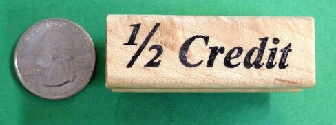 Wooden Mount Rubber Stamp for Card Making One-Half Credit, Teacher's Wood Mounted Rubber Stamp in Saudi Arabia