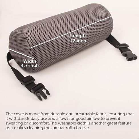 2 PCS Lumbar Lump Support Pillow Cover - Low Lump Lumbar Support لتوسيد دعم كرسي المكتب ومقعد السيارة ، وتخفيف آلام الظهر وتحسين الموقف ، (حالة الوسادة فقط رمادية) in Kuwait