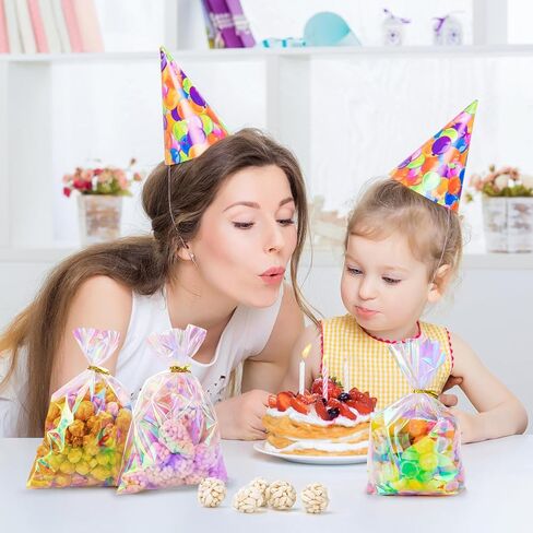 أوبكو 180pcs السيلوفان القزحيال معالجة الأكياس مع العلاقات ، 5 × 7 بوصة من البلاستيك الأكياس جيدة من أجل الحفلات ، والحلوى ، وتعبئة ملفات تعريف الارتباط ، ولف الهدايا in Kuwait