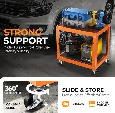 عربات العرض التقديرية Auto Dynasty Auto AV مع شريط الطاقة ، عربات AV للتخزين المتداول لجهاز عرض الفيديو ، التلفزيون ، الطابعات ، أجهزة الكمبيوتر المحمولة ، 4 عجلات ، سلك 4 بوصات ، 3 منافذ ، 2 منافذ USB (برتقالي) in Kuwait