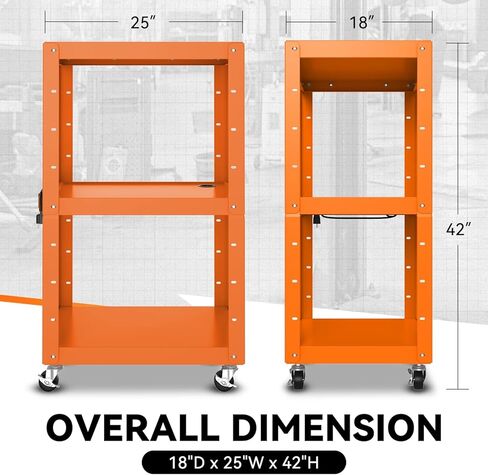 عربات العرض التقديرية Auto Dynasty Auto AV مع شريط الطاقة ، عربات AV للتخزين المتداول لجهاز عرض الفيديو ، التلفزيون ، الطابعات ، أجهزة الكمبيوتر المحمولة ، 4 عجلات ، سلك 4 بوصات ، 3 منافذ ، 2 منافذ USB (برتقالي) in Kuwait