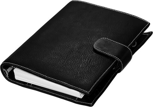 A5 منظم Minerva Box Genuine Leather Journal Noteboor ، RANDOGY RINGERS BLANNER SIZE SIZE BOCKED مع مذكرات أجندة MINI 25 مم (لون الشاي الداكن) in Kuwait