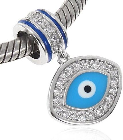 Eye of Horus Egyptian Symbol of Protection, Royal Power and Good Health 925 Sterling Silver Bead Fits Pandora European Bracelets (Openwork) in Kuwait