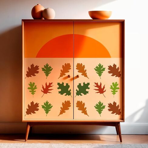 FINGERINSPIRE 6 PCS Oak Leaves Stencils with 1Pc Brush 5.9x5.9inch 6 Styles Oak Leaves Pattern Drawing Stencil Plant Theme Template for Painting on Wall Wood Furniture DIY Home Decoration in Saudi Arabia