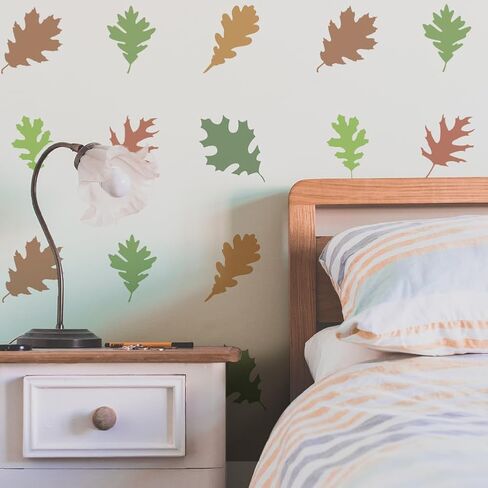 FINGERINSPIRE 6 PCS Oak Leaves Stencils with 1Pc Brush 5.9x5.9inch 6 Styles Oak Leaves Pattern Drawing Stencil Plant Theme Template for Painting on Wall Wood Furniture DIY Home Decoration in Saudi Arabia