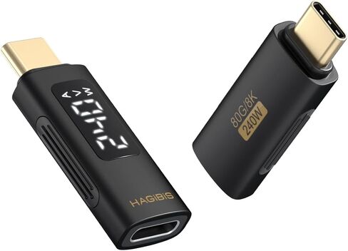 Hagibis LED Display USB C Adapter 240W 40Gbps 8K@60Hz, USB4 Connecter for Thunderbolt 4/3, iPhone 15 Pro Max, Current Voltage Fast Charging Monitoring Display Tester Detector in Saudi Arabia