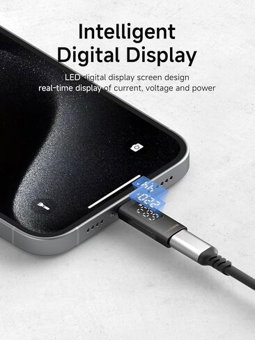 Hagibis LED Display USB C Adapter 240W 40Gbps 8K@60Hz, USB4 Connecter for Thunderbolt 4/3, iPhone 15 Pro Max, Current Voltage Fast Charging Monitoring Display Tester Detector in Saudi Arabia