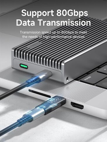 Hagibis LED Display USB C Adapter 240W 40Gbps 8K@60Hz, USB4 Connecter for Thunderbolt 4/3, iPhone 15 Pro Max, Current Voltage Fast Charging Monitoring Display Tester Detector in Saudi Arabia