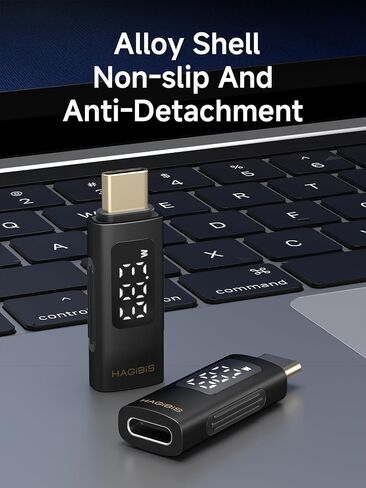 Hagibis LED Display USB C Adapter 240W 40Gbps 8K@60Hz, USB4 Connecter for Thunderbolt 4/3, iPhone 15 Pro Max, Current Voltage Fast Charging Monitoring Display Tester Detector in Saudi Arabia