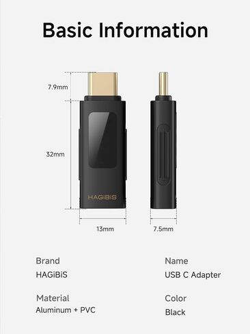 Hagibis LED Display USB C Adapter 240W 40Gbps 8K@60Hz, USB4 Connecter for Thunderbolt 4/3, iPhone 15 Pro Max, Current Voltage Fast Charging Monitoring Display Tester Detector in Saudi Arabia
