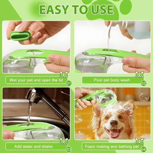 6pcs Dog Bath Brush مجموعة مع موزع الصابون - Cat Brush & Dog Kit | لوازم الاستحمام للحيوانات الأليفة للسيليكون للغسيل والاستحمام والسكان | يشمل فرشاة الأسنان الأصابع ، فرك لسلالة صغيرة in Saudi Arabia