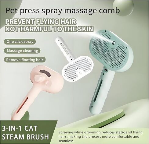 2025 Plufura Dog Brush, Sniffy Universe Dog Steamer, Shampoo Brush Steam Dogs Washer, 3-In-1 Steam Grooming Brush For Long Haired Pets (Pink) in Saudi Arabia