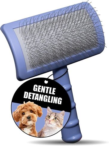 Tauro Pro Line Plastic Long & Short Hair Slicker Dog Brush for Deshedding & Detangling - Pink Slicker Brush for Dog & Cat Grooming - 0.98″ Pins, Non-Slip Grip, Size S in Kuwait