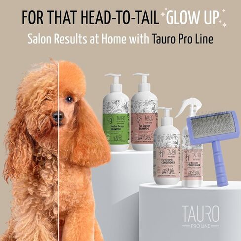 Tauro Pro Line Plastic Long & Short Hair Slicker Dog Brush for Deshedding & Detangling - Pink Slicker Brush for Dog & Cat Grooming - 0.98″ Pins, Non-Slip Grip, Size S in Kuwait