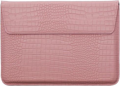 Crocodile Grain Pu Leather Right Rilap Bag Bage Captop Capatible متوافق مع 13/13.6 بوصة Macbook Air/Pro 2025-2016 M4 M3 M2 M1 A3240 A3113 A2681 A2337 A2179 A1932 ، العلامة التجارية الأخرى من 13 إلى 13.3 بوصة ، Pink ، Pink. in Kuwait