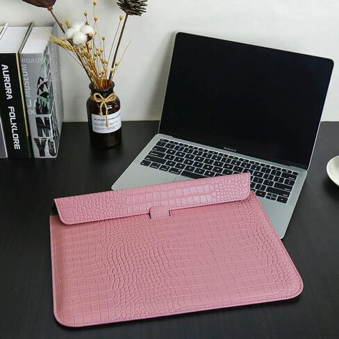 Crocodile Grain Pu Leather Right Rilap Bag Bage Captop Capatible متوافق مع 13/13.6 بوصة Macbook Air/Pro 2025-2016 M4 M3 M2 M1 A3240 A3113 A2681 A2337 A2179 A1932 ، العلامة التجارية الأخرى من 13 إلى 13.3 بوصة ، Pink ، Pink. in Kuwait