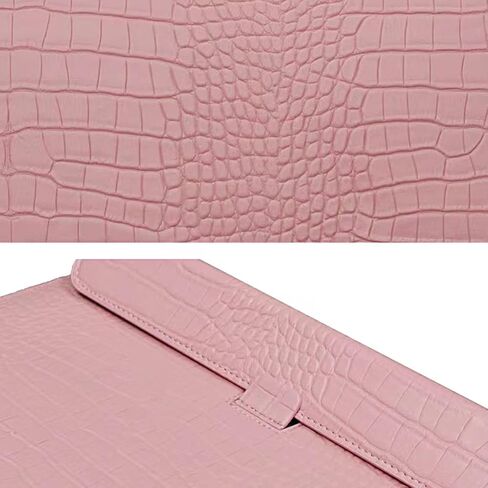 Crocodile Grain Pu Leather Right Rilap Bag Bage Captop Capatible متوافق مع 13/13.6 بوصة Macbook Air/Pro 2025-2016 M4 M3 M2 M1 A3240 A3113 A2681 A2337 A2179 A1932 ، العلامة التجارية الأخرى من 13 إلى 13.3 بوصة ، Pink ، Pink. in Kuwait