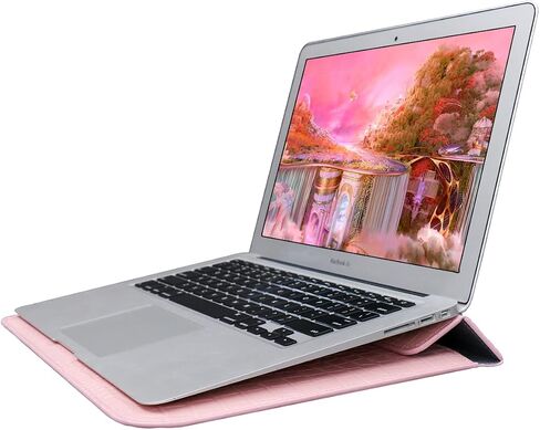 Crocodile Grain Pu Leather Right Rilap Bag Bage Captop Capatible متوافق مع 13/13.6 بوصة Macbook Air/Pro 2025-2016 M4 M3 M2 M1 A3240 A3113 A2681 A2337 A2179 A1932 ، العلامة التجارية الأخرى من 13 إلى 13.3 بوصة ، Pink ، Pink. in Kuwait