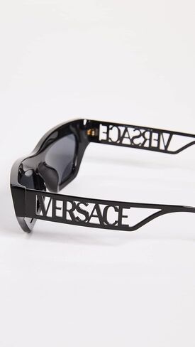 Versace Woman Sunglasses Black Frame, Dark Grey Lenses, 53MM in Saudi Arabia