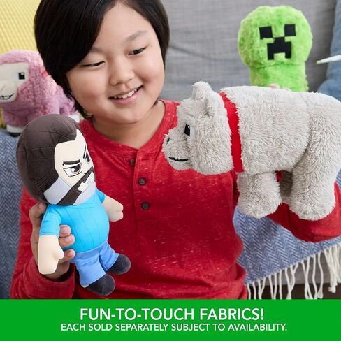 Minecraft Basic Plush Dennis The Wolf, 8-inch Collectible Soft Doll Inspired by The Movie Inspired by The Video Game in Saudi Arabia